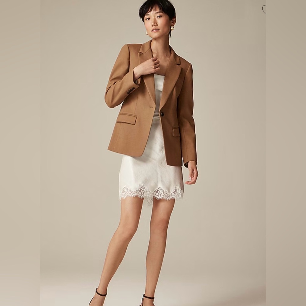 J. Crew Helena blazer in wool-blend flannel